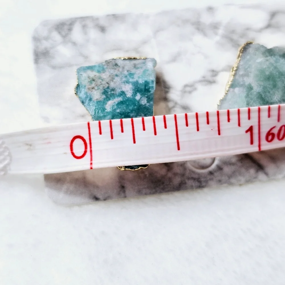 Rough Semi Precious Stone Quartz Stud Earrings
